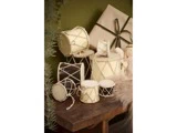 Ib Laursen, Tromme, Juleophæng, Creme, Træ, H:4,5 x Ø:7 cm