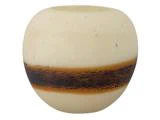 Creative Collection, Melike, Fyrfadsstage, Beige, Glas, Dia:14,5 x H:13 cm