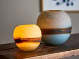 Creative Collection, Melike, Vase, Blå, Glas, Ø20 x H:18,5 cm
