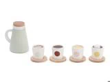 Kid's Concept, Kaffesæt, Mint, Hvid, Natur, Træ, Sæt af 5 dele, H:12 × B:8 × L:10,5 cm