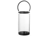 Bloomingville, Danila, Fyrfadsstage, Sort, Glas, Ø13,5 x H:26 cm