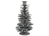 Ib Laursen, Kogle, Lysestage t. 1,3 cm, Grå, Metal, H:12 x Ø:6 cm