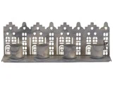 Ib Laursen, Husfacader, Lysestage, Grå, Metal, B:3,5 x H:6,5 x L:19,5 cm