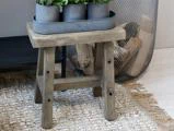 Chic Antique, Taburet, Natur, Fyrretræ, H:41 x L:40 x B:27 cm