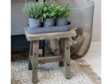Chic Antique, Taburet, Natur, Fyrretræ, H:41 x L:40 x B:27 cm