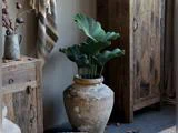 Chic Antique, Fleur Plante, Kunstig plante, Grøn, Plastik, cement, jern, H:85 x Ø:18 cm