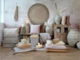 Chic Antique, Grimaud, Lysestage, Natur, Genbrugstræ, Jern, H:30 x Dia:14 cm