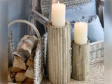 Chic Antique, Grimaud, Lysestage, Natur, Genbrugstræ, Jern, H:46 x Ø:17 cm