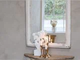 Chic Antique, Blad dekor på fod, Dekoration, Antique creme, Polyresin, H:27 x L:17 x B:6 cm