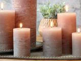 Chic Antique, Macon, Rustik, Bloklys, Greige nuancer, Paraffin 90 t, H:15 x Ø:10 cm