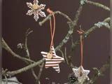 Mette Ditmer, Star, Juleophæng, Valnød, Porcelæn, B:5-6 x H:14 cm
