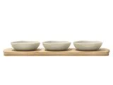 Villa Collection, Shoku, Serveringssæt, Soft Beige, Bambus, stentøj, L:32 x B:10 cm