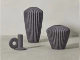 Lene Bjerre, Susia, Vase, Mørkegrå, Keramik, Dia:16,5 x H:16,5 cm