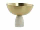 Lene Bjerre, Ellivia, Skål, Guld, Hvid, Metal, Marmor, Ø:19 x H:15.5 cm