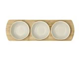 Villa Collection, Shoku, Serveringssæt, Soft Beige, Bambus, stentøj, L:32 x B:10 cm