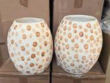 2 stk. Tana dekorationsvaser i creme og nougat papmache fra Villa Collection