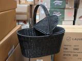 Rosy picnic kurv i sort polyrattan fra Lauvring