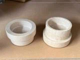2 stk. MARBLE block lysestager i sand marmor fra Mette Ditmer