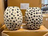 2 stk. Taia dekorationsvaser i creme og grå papmache fra Villa Collection