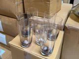 8 stk. GARO høje drikkeglas i brun glas fra Nordal