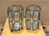 2 stk. Bobel Vase i Sort Glas/Jern fra Speedtsberg