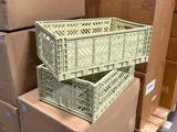 2 stk. Maxi foldekasse i lime cream recycle plast fra Aykasa