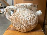 Nordal, Samos, Vase, Brun, Hvid, Terracotta, H:17,5 x Dia:20 cm