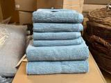 6 stk. Slow håndklæder i sea blue 100% Bomuld fra Compliments