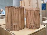 2 stk. Cane lysestager i rattan fra Ib Laursen