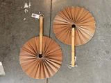 2 stk. Vifter i caramel bambus fra Chic Antique