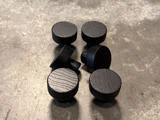 6 stk. Pin knager i mørk egetræ fra OYOY - Ø4 x H3,5 cm