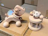 Hundehvalp & bjørne rangle i birketræ fra Gogo toys