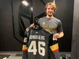 Signeret ishockey jersey fra Jonas Røndbjerg (Golden Knights)