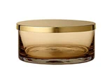 TOTA cylinder krukke med låg i amber/messing fra AYTM - Ø:15,6 x H:7 cm