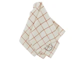 OYOY, Grid, Stofserviet, Hvid, Rød, Bomuld, Sæt af 2 stk., L:45 x B:45 cm
