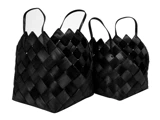 Holmen, Margrete, Kurve, Sort, Træ, Sæt af 2 stk., H:50xB:30xL:40cm, H:58xB:36xL:50 cm