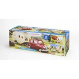 Sylvanian family rød bil og campingvogn