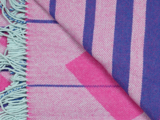 Silkeborg Uldspinderi, Luca 1065, Plaid, Blå, Pink, Lilla, 50% Wool 50% Alpaca, B:140 x L:240cm