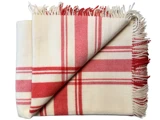 Silkeborg Uldspinder, Maria 5148, Plaid, Rød, Hvid, 100% Uld, B:130 x L:190cm