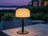 Nordic Flame, Bordlampe, Trådløs LED, Inkl. fjernbetjening, Sort, H:26 cm