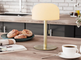 Nordic Flame, Bordlampe, Trådløs LED, Inkl. fjernbetjening, Messing, H:26 cm