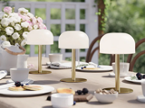 Nordic Flame, Bordlampe, Trådløs LED, Inkl. fjernbetjening, Messing, H:26 cm