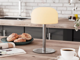 Nordic Flame, Bordlampe, Trådløs LED, Inkl. fjernbetjening, Sølv, H:26 cm