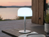 Nordic Flame, Bordlampe, Trådløs LED, Inkl. fjernbetjening, Sølv, H:26 cm