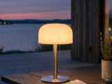Nordic Flame, Bordlampe, Trådløs LED, Inkl. fjernbetjening, Sølv, H:26 cm