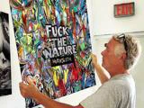 Hornsleth maleri 'Fuck the nature'