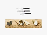 Cheeo osteknivesæt og antipasti serveringsbræt i eg fra Gefu og Just Slate