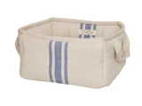 OYOY Living, Linu, Brødkurv, Råhvid, Blå, Økologisk bomuld, Polyester, H:14 x B:24 x L:24 cm