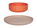 OYOY Mini, Pullo, Tallerken, Skål, Rose, Apricot, PLA, Sæt af 2 stk., Dia:14xH:5, Dia:20xH:2 cm
