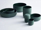 2 stk. Jade green PISU #06 skåle i keramik fra LOUISE ROE - Ø15xH7